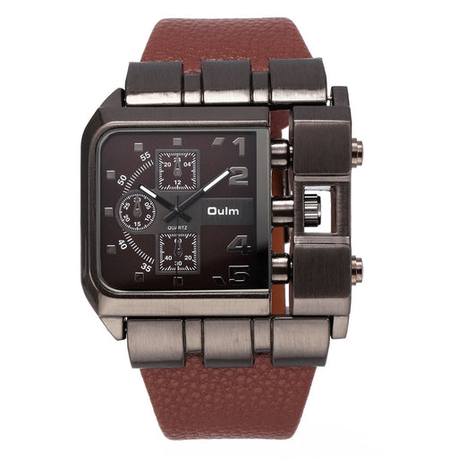 Oulm Brand Original Unique Design Square Men Wristwatch