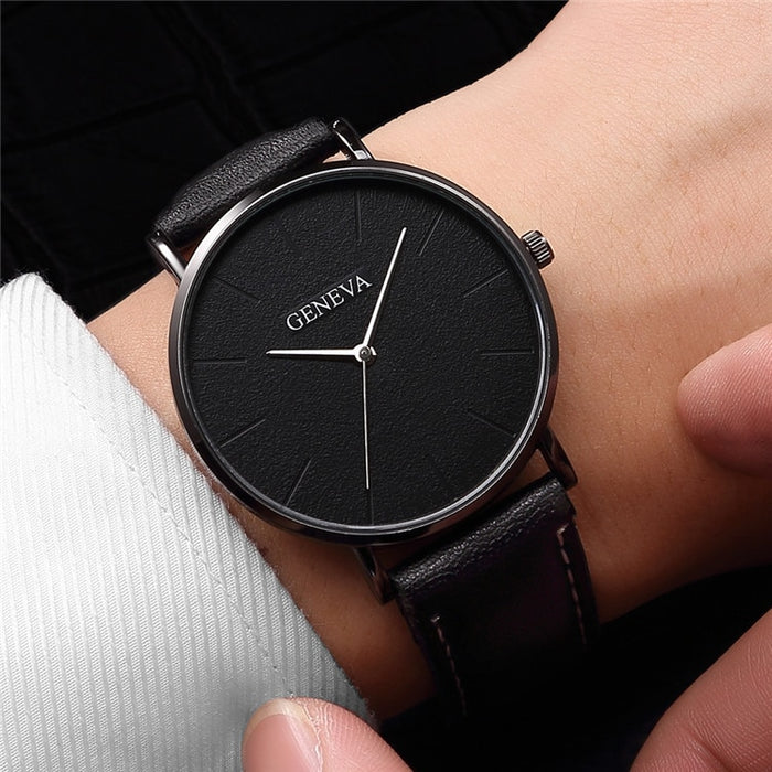 Geneva Watch Men Leather Men's Watch