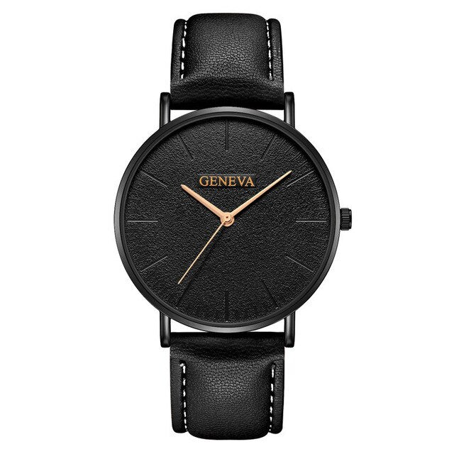Geneva Watch Men Leather Men's Watch