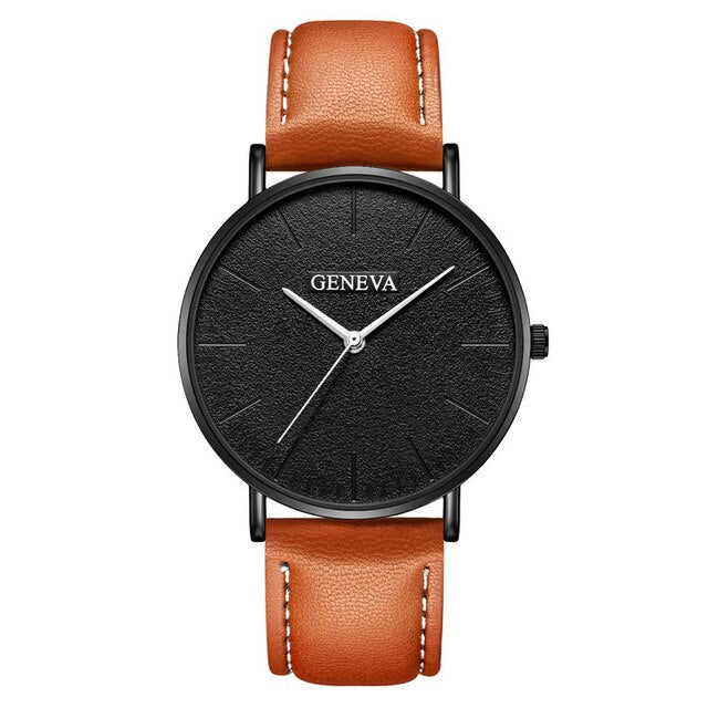 Geneva Watch Men Leather Men's Watch