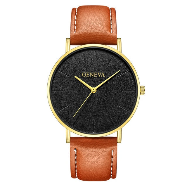 Geneva Watch Men Leather Men's Watch
