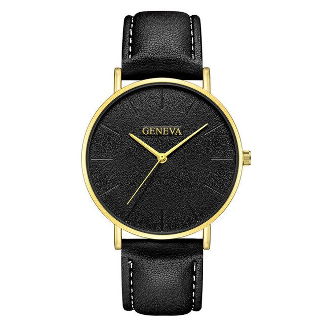Geneva Watch Men Leather Men's Watch