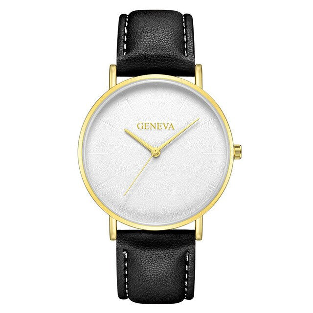 Geneva Watch Men Leather Men's Watch
