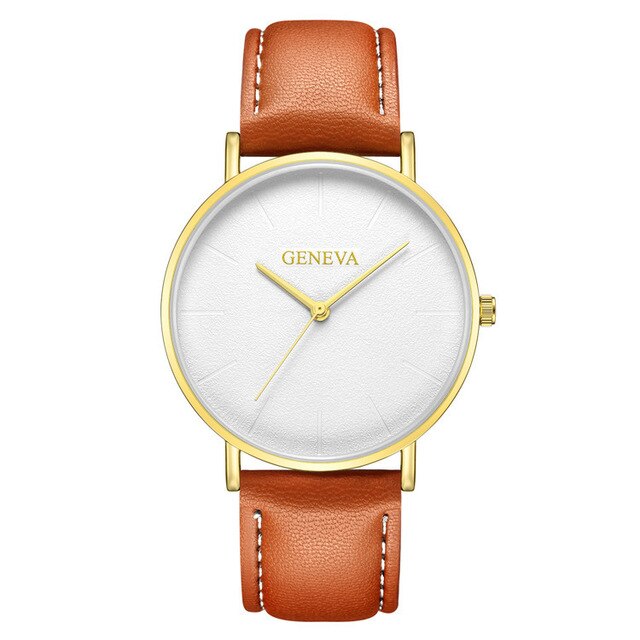 Geneva Watch Men Leather Men's Watch